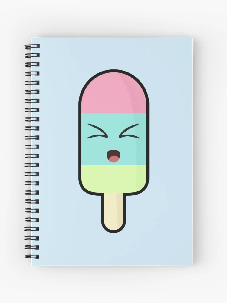 Yummy kawaii pink ice lolly Spiral Notebook for Sale by