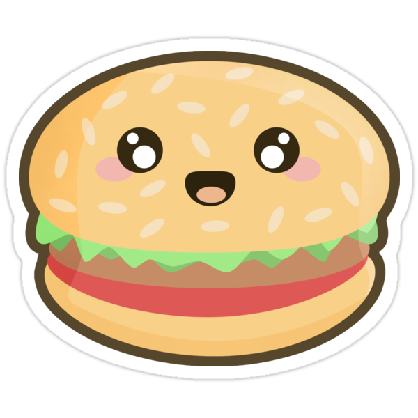 Kawaii Hamburger Stickers By Nirperel Redbubble 7544