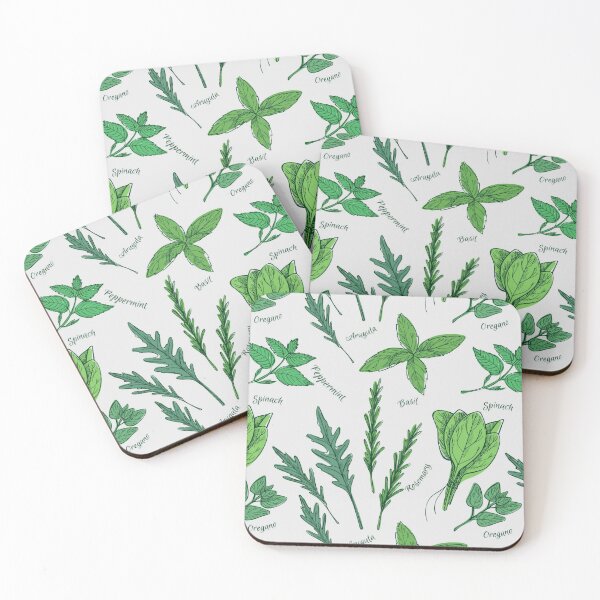 Item preview, Patterns - Green Herbs Leaves designed and sold by TheKingdomAttic.