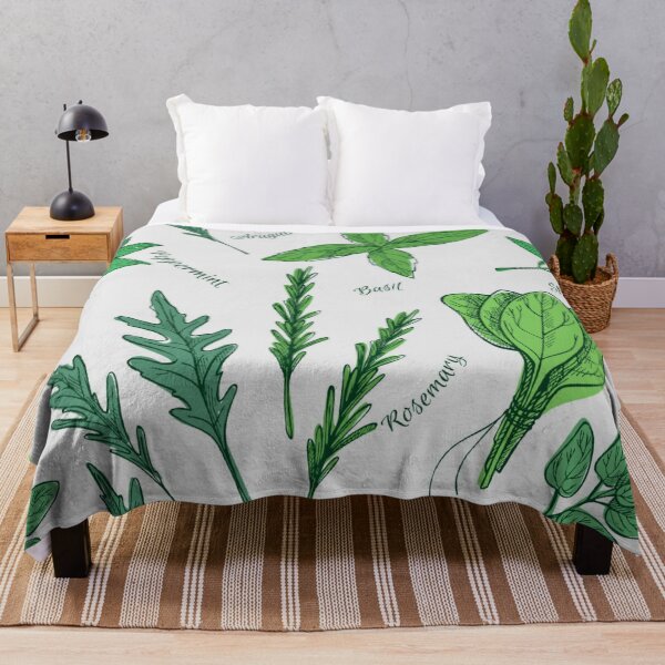 Item preview, Patterns - Green Herbs Leaves designed and sold by TheKingdomAttic.