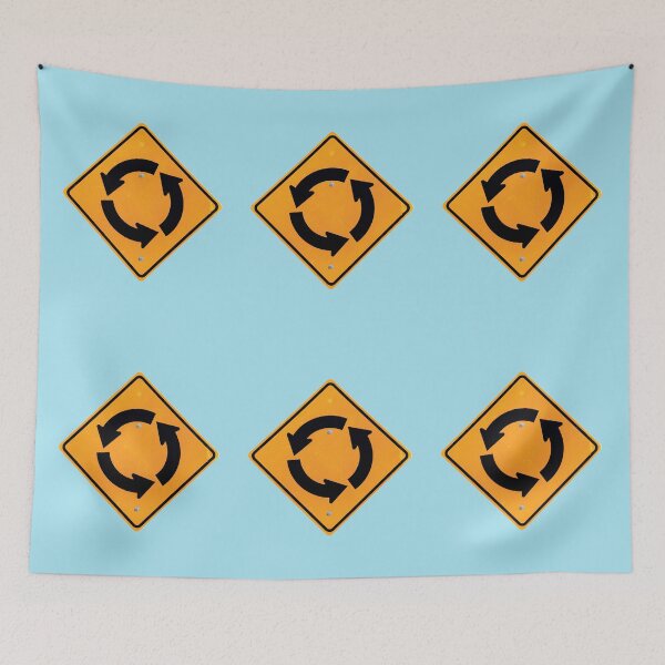 Item preview, Roundabout circle street sign light blue accessories and housewares designed and sold by SignsAreReal.