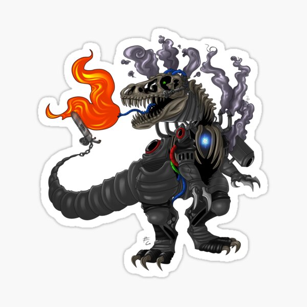 Steampunk T-rex Robot Sticker