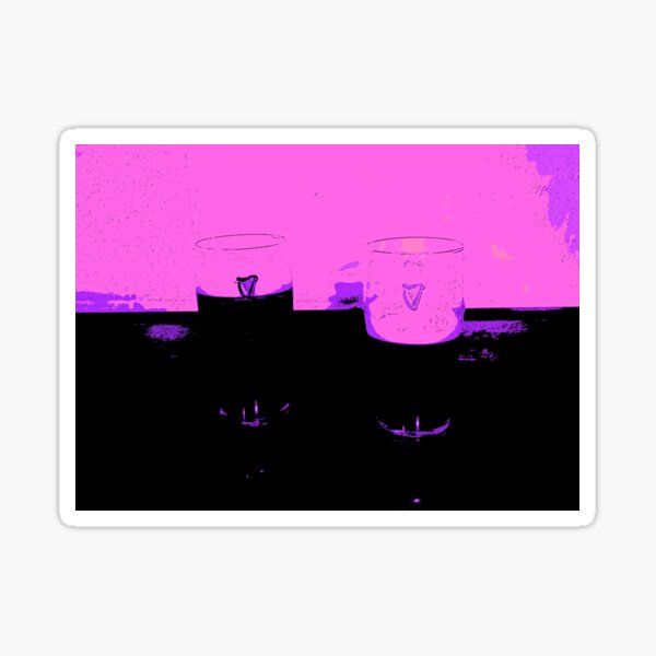 Two Pints of Stout - Pink Sticker