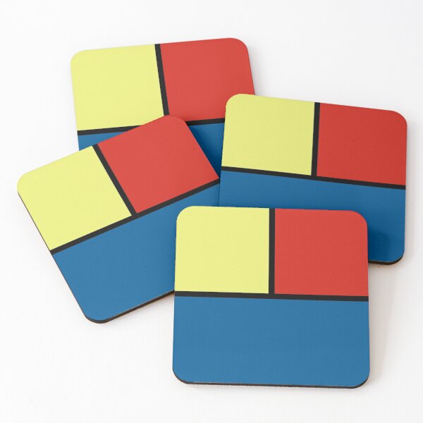 Item preview, Mondrian Tricolor Squares Blue Yellow And Red III designed and sold by rewstudio.