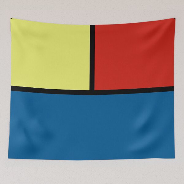 Item preview, Mondrian Tricolor Squares Blue Yellow And Red III designed and sold by rewstudio.