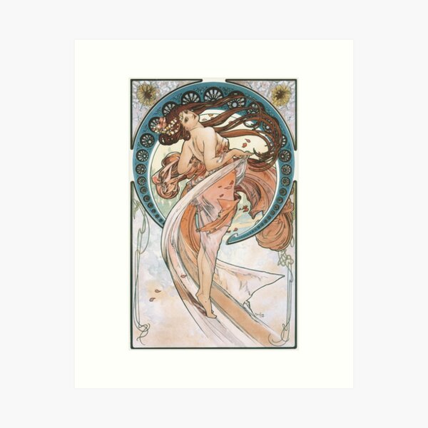 Aperçu de l'œuvre Les Arts : La Danse Alphonse Mucha créée et vendue par RedCapeTales.