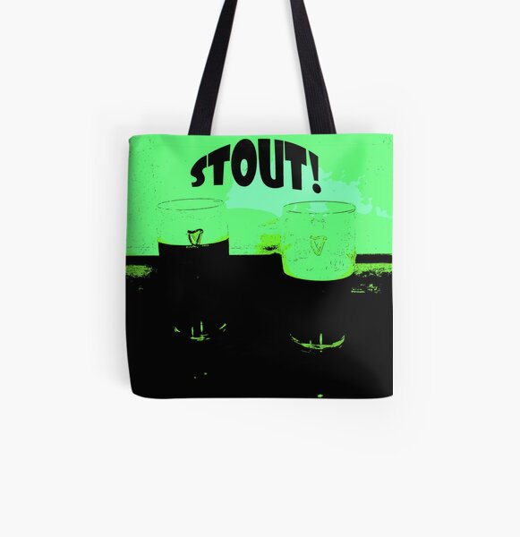 Two Pints of Stout - Green All Over Print Tote Bag