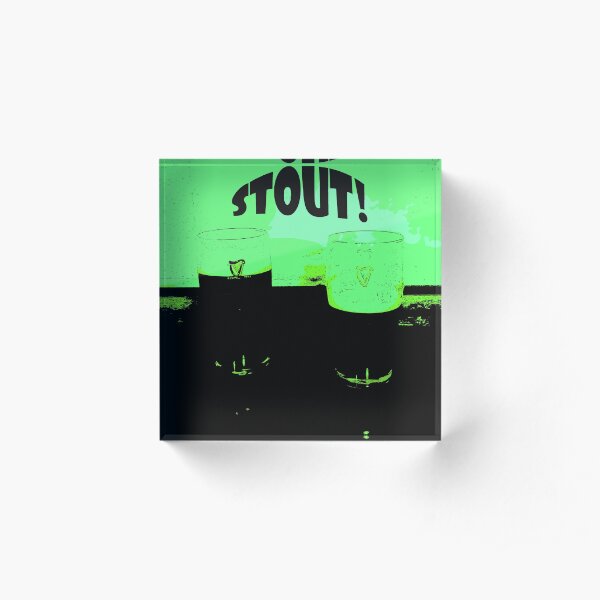 Two Pints of Stout - Green Acrylic Block