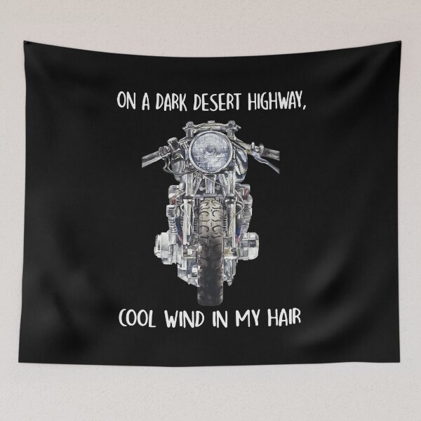 Item preview, Motorcycle On A Dark Desert Highway Cool Wind In My Hair Gift Graphic Unisex Customize T-Shirt designed and sold by NIUTRSAY.