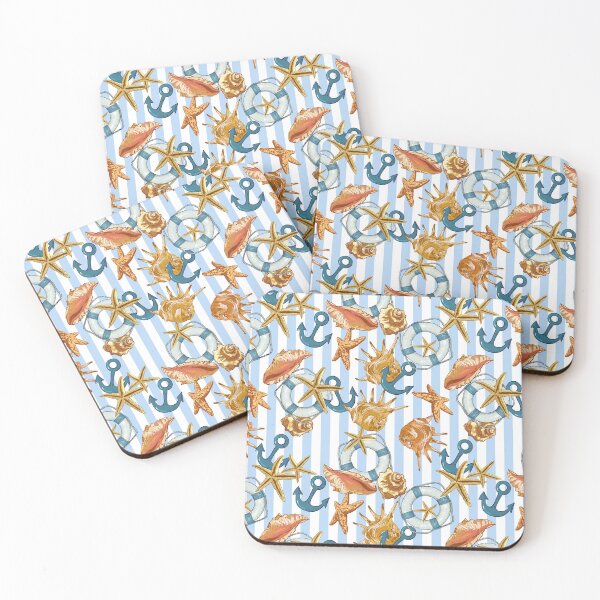 Item preview, Anchor Marine Starfish Sea Animals Pattern Summer designed and sold by Christel-Nicol.