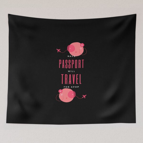 Item preview, Will Travel For Kpop - Pink designed and sold by Kpop Seoul Shop.