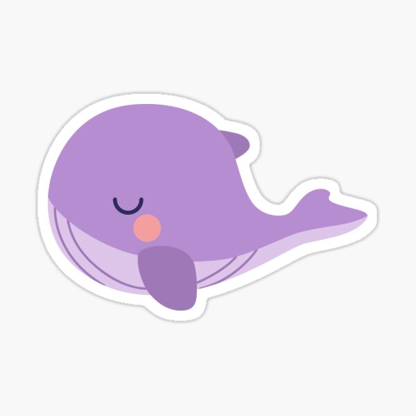 Cute Sweet Smiling Kawaii Fish Cartoon Emoji Vinyl Sticker, Blue