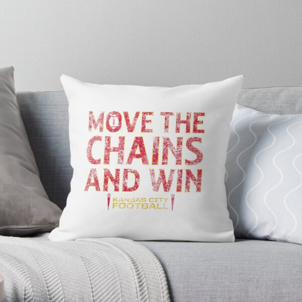 Move The Chains & Win - Kansas City (White) Throw Pillow