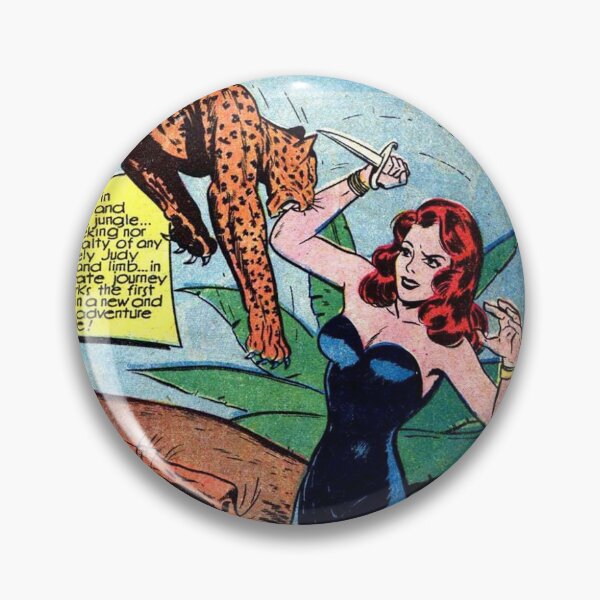 Item preview, Beautiful vintage redhead Judy of the jungle fighting with cheetahs designed and sold by Aurea-Comics.