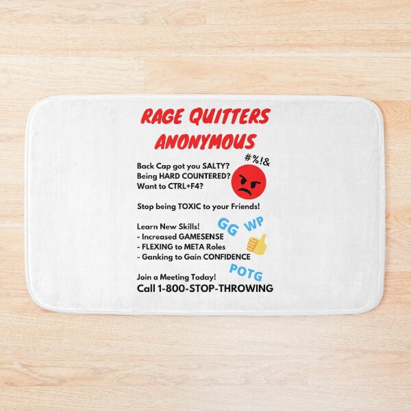 Item preview, Rage Quitters Anonymous Gamer Black Text designed and sold by JEL-Designs.