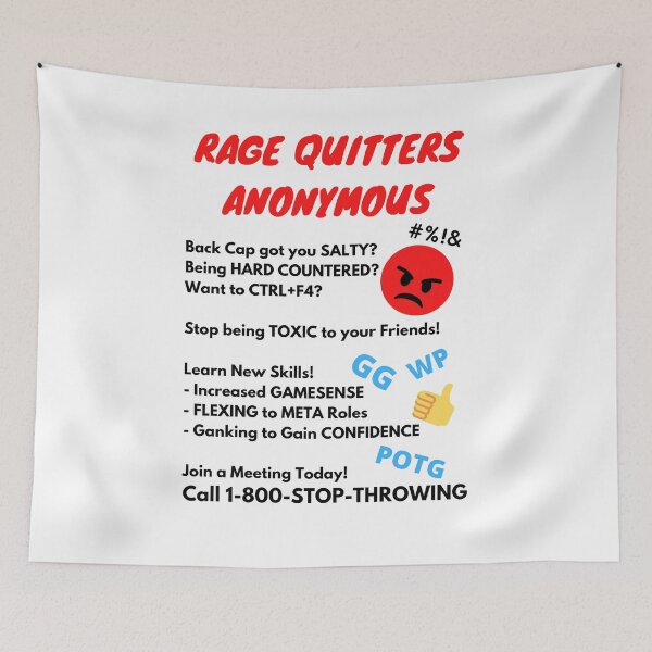 Item preview, Rage Quitters Anonymous Gamer Black Text designed and sold by JEL-Designs.