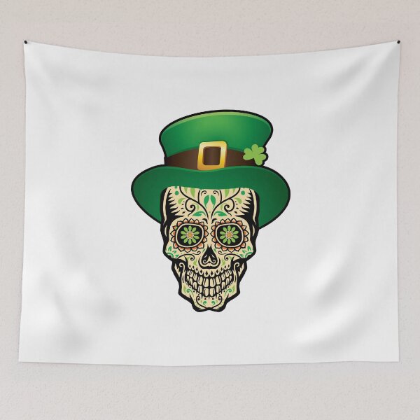 Item preview, Leprechaun Sugar Skull; St Patricks designed and sold by EstelleStar.