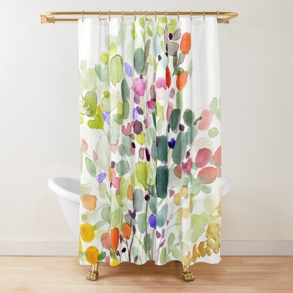 Petals floral watercolor by Sue Zipkin  Shower Curtain