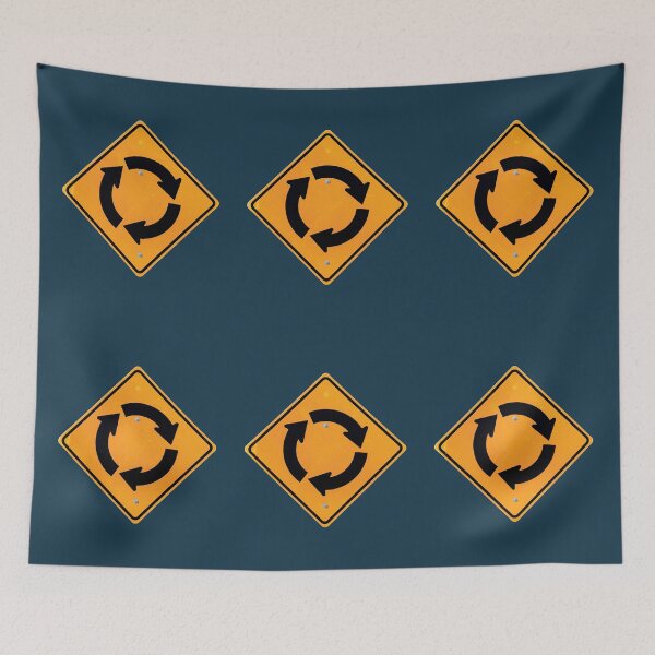 Item preview, Clockwise Roundabout street sign dark blue accessories and housewares designed and sold by SignsAreReal.