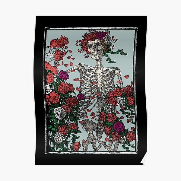 Skeleton & Roses Poster