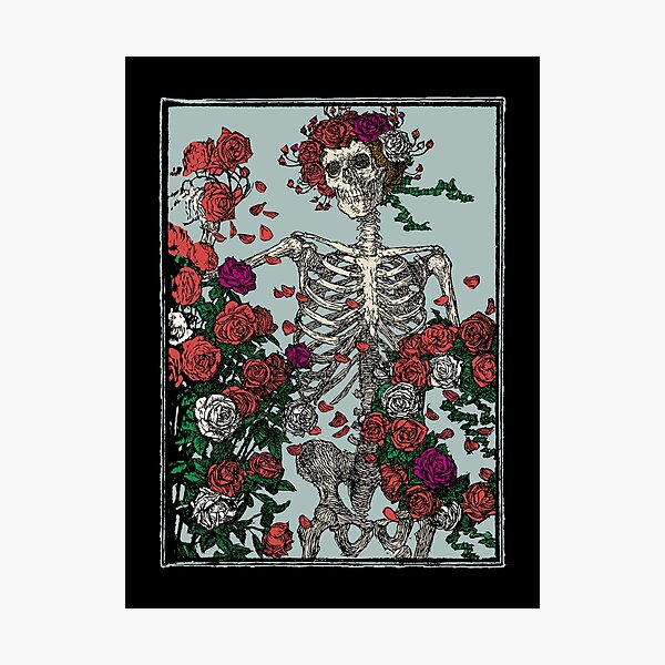 Skeleton & Roses Photographic Print