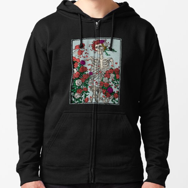 Squelette & Roses Veste zippée à capuche