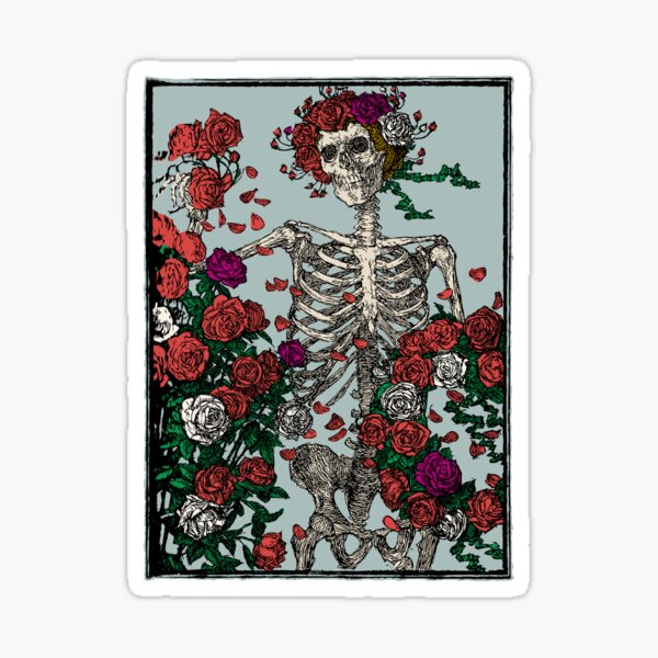 Skeleton &amp; Roses Sticker