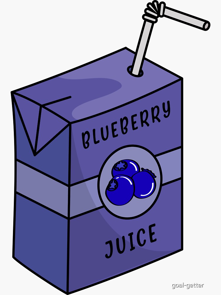 "BLUEBERRY Juice Box" Sticker for Sale by goalgetter Redbubble