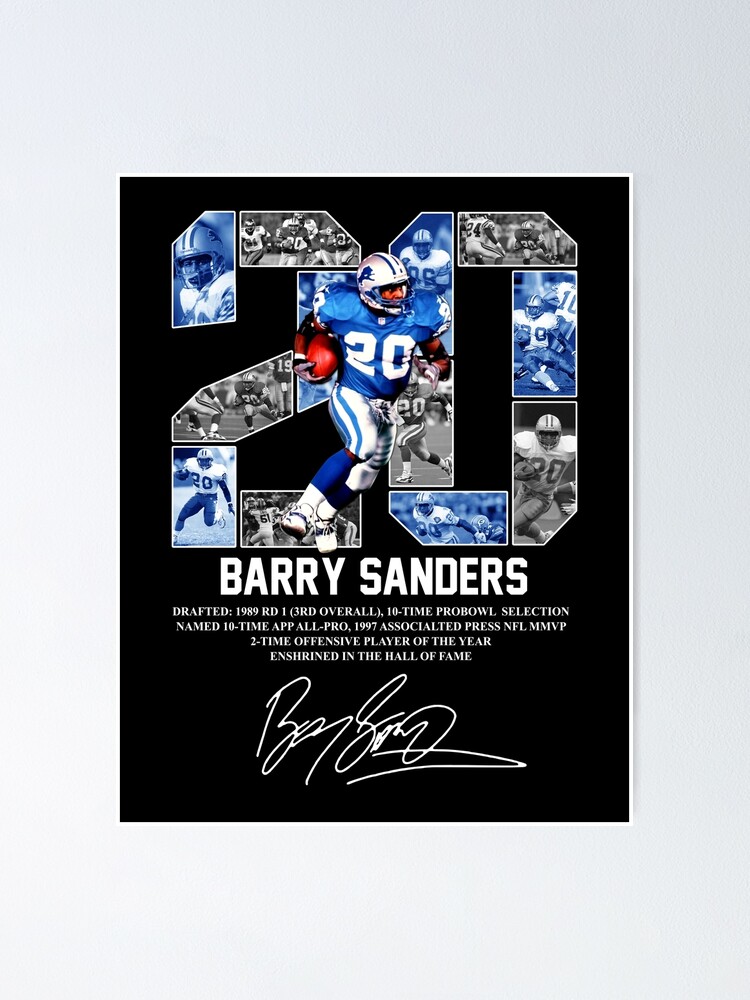 Muadatee Bárrý Sanders 20 Detroit Lions Signature Shirt Design