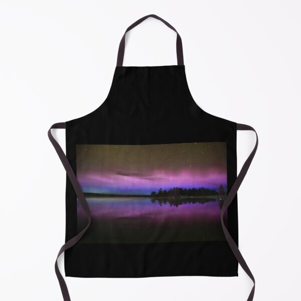 Item preview, purple and blue beautiful northern lights borealis reflected on water designed and sold by Joni77.