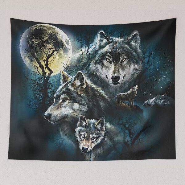 Item preview, Four Wolves Howling And The Moon designed and sold by Christel-Nicol.