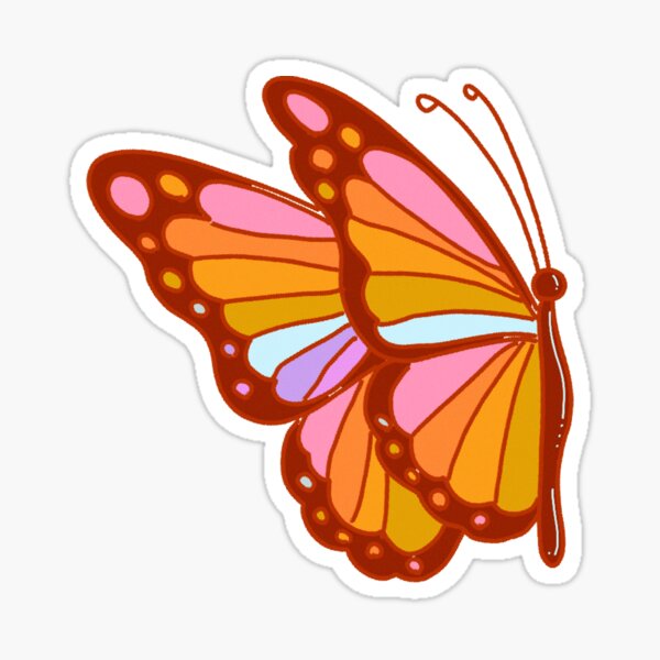Retro 70s Butterfly Sticker