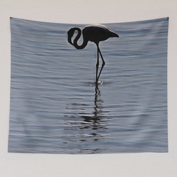Item preview, Artistic Silhouette of a Solitary Flamingo designed and sold by taiche.