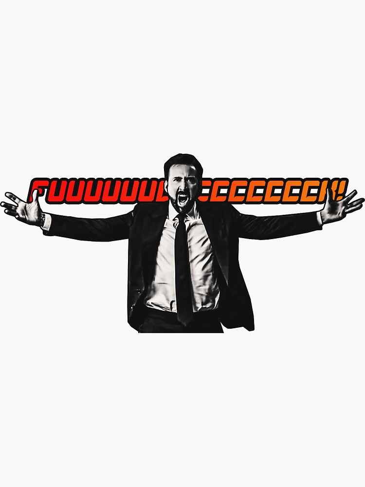 Thumbnail 3 of 3, Sticker, Nicolas Cage // F**K! designed and sold by nicolasxcage.