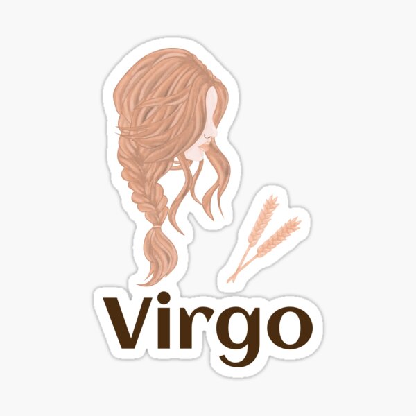 Orange Virgo Zodiac Sign Sticker