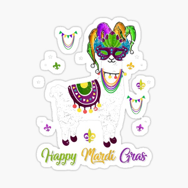 Mardi Gras Stickers Printable PNG – Pixel Llama