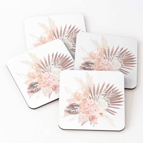 Item preview, Trendy dried palm leaves, orange, white rose, rust protea, orchid, hydrangea, pampas grass designed and sold by lavendertime.