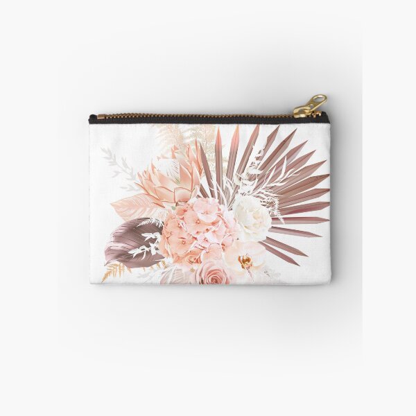 Item preview, Trendy dried palm leaves, orange, white rose, rust protea, orchid, hydrangea, pampas grass designed and sold by lavendertime.