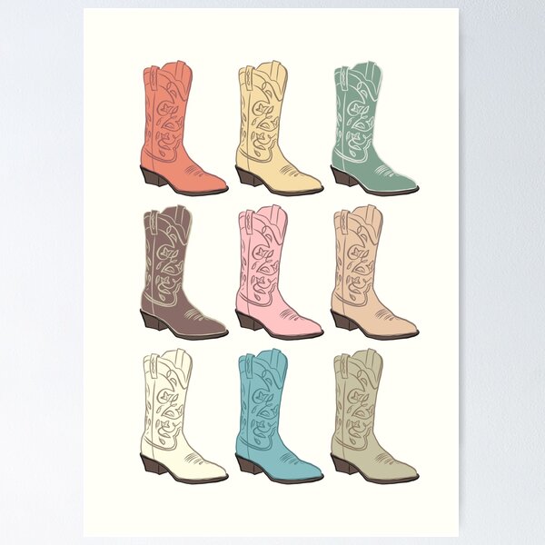 2021 Fancy Red Cowboy Boots Calendar Poster | Zazzle