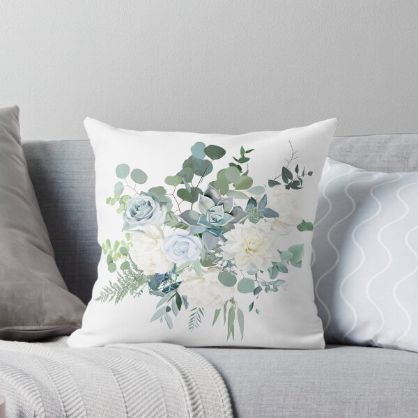 mint blue throw pillows