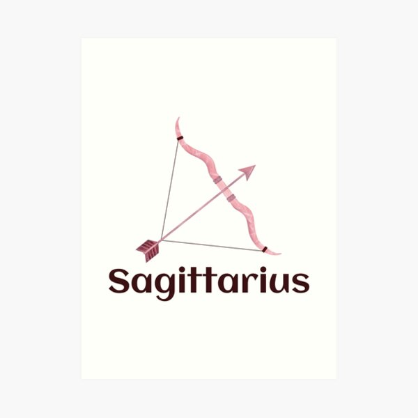 Red Sagittarius Zodiac Sign Art Print