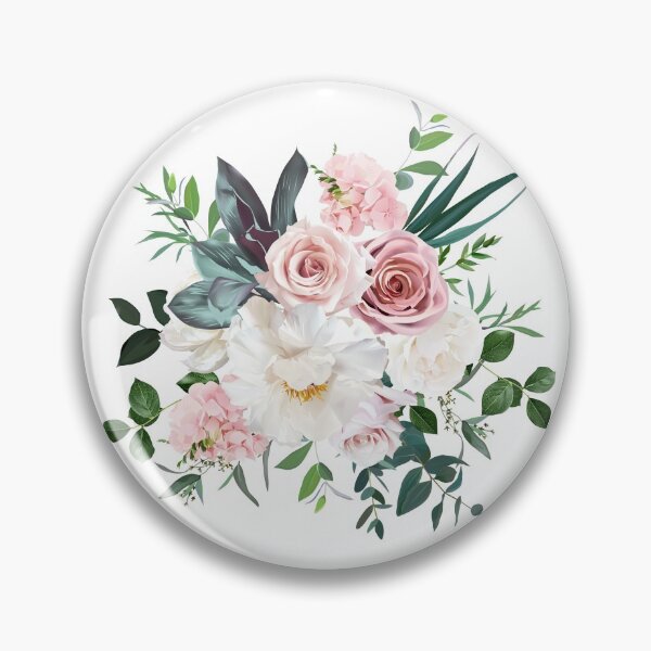 Item preview, Dusty pink and cream rose, peony, hydrangea flower, tropical leaves vector design wedding bouquet designed and sold by lavendertime.