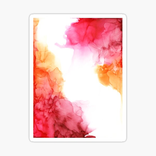 Summery Flow Alcohol Ink Painting Sticker
