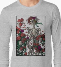Skeleton & Roses - transparent background Long Sleeve T-Shirt