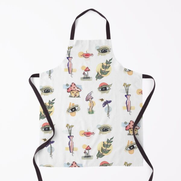 Aperçu de l'œuvre Fleurs d'aquarelle fantaisistes, champignons et traits du visage créée et vendue par StayCuriousArt.