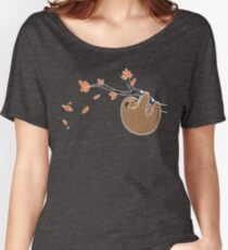 Sloth in Autumn Women's Relaxed Fit T-Shirt