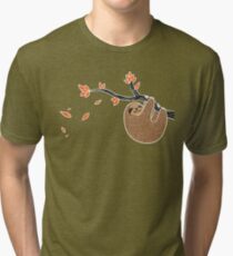 Sloth in Autumn Tri-blend T-Shirt