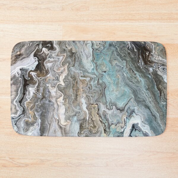 Item preview, Tide Pool Among the Rocks Modern Abstract in Aqua with Browns and Greys designed and sold by InalterataArt.