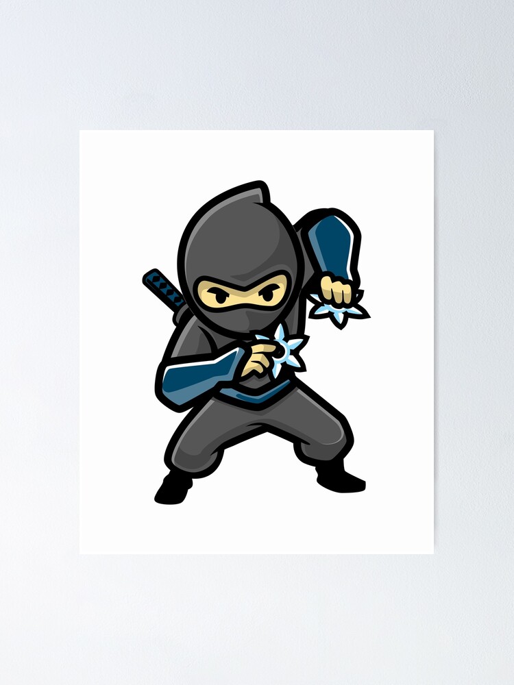 Póster «Ninja de dibujos animados lindo» de Wachi-A | Redbubble