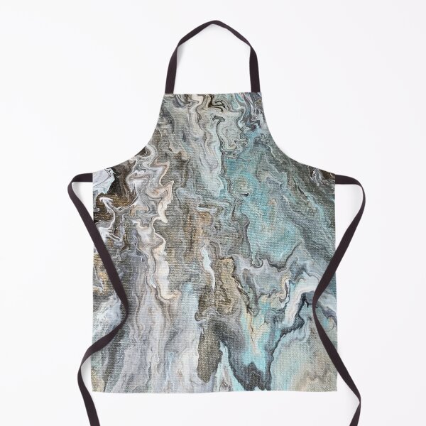 Item preview, Tide Pool Among the Rocks Modern Abstract in Aqua with Browns and Greys designed and sold by InalterataArt.